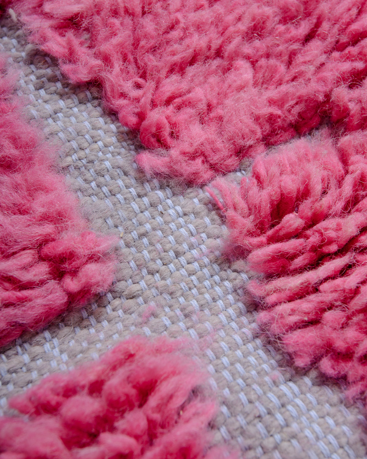 Modern, designer, handcrafted Berber rug from Morocco. Beniourain carpet with beautiful colours and patterns and fluffy wool texture.